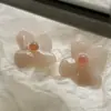 Brincos Azuis Floridos Exagerados de Verão para Mulheres 2025 Primavera e Verão Novos Brincos de Design de Nicho Acessórios de Orelha Casuais Doces