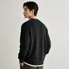 Sudadera minimalista de peso pesado estilo retro americano de alta gama para hombre, nueva colección de otoño, con un sofisticado diseño de cuello redondo de algodón de bambú