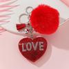 Dia dos namorados Coreano veludo Diamante AMOR coração cabelo bola chaveiro pingente saco acessórios presente para amigos e amantes