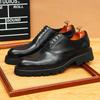 [Exclusivo VIP] Zapatos de Cuero Genuino Calado Brogue Retro Británico Talla Grande Formal de Negocios Zapatos de Cuero Negro Zapatos de Boda