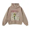 Sudadera con capucha de calle europea y americana Otoño e Invierno Sudadera con estampado de banda de ángel Diseño de sudadera Callejera Retro Talla grande Holgada