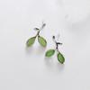 Colgante, pendientes, pulsera, anillo, primer conjunto de joyas, collar de clavícula de plata esterlina bañado en plata, colgante de ojo de gato verde para mujer