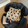 Bolso cubo de cordón de lunares de nicho estilo coreano para mujer, nuevo y súper popular de moda 2026, bolso de hombro y cruzado