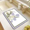 Alfombrilla Simple para Desagüe de Cocina, Alfombrilla Absorbente para Barra de Cocina, Alfombrilla de Mesa, Posavasos Aislante Antiescaldado, Alfombrilla para Secar Platos, Control de Agua