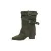 Botas vaqueras occidentales de tacón grueso y pierna ancha para mujer, nuevas botas de moda tendencia para otoño e invierno 2026, botas Martin versátiles