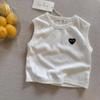 Versión Coreana de Ins Tops de Verano Nuevos para Hombre y Mujer Camiseta sin Mangas de Moda Corazón Bebé Rayas Racer Cuello Redondo