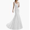 Vestido de Noiva Europeu e Americano Novo Estilo de Verão Exportação Venda Quente Vestido Sexy Longo Renda Costas Abertas Decote em V Profundo Sem Mangas Vestido