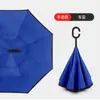 Paraguas Invertido Automático de Doble Capa con Mango Largo para Hombres y Mujeres, Protección Solar, Lluvia o Sol, Parasol Grande de Doble Capa Resistente al Viento para Montar en el Coche