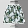 Pantalones de Playa Hawaianos Americanos de Secado Rápido Sueltos para Pareja Cinco Puntos Combinables Pantalones de Flores Pantalones de Moda de Largo Medio Pantalones Cortos Juveniles