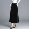 Nueva Falda de Color Sólido para Mujer para el Otoño 2026, Moderna y Elegante, Cintura Alta Elástica, Falda de Línea A de Longitud Media Adelgazante