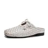 Novas Chinelas de Verão Trançadas, Estilo Retrô, Fáceis de Calçar, Leves, Sapatos Femininos Versáteis, Feitos de Couro Bovino de Primeira Camada, Adequados para Uso Externo
