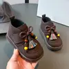 Botas para Bebé 2025 Otoño Nuevos Zapatos para Niño Botines Cortos para Niña Moda Correa Borla Velcro Botas para Niños