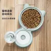 Dispensador Automático de Comida y Agua, Comedero para Gatos y Perros con Forma de Oreja de Gato, Comedero para Mascotas de Acero Inoxidable, Doble Comedero para Mascotas