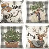 Capas de Almofada de Natal Personalizadas para Decoração de Casa Transfronteiriça Almofadas de Lançamento de Linho Atacado Almofadas de Almofada de Natal com Personalização de Nome