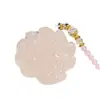 Collar colgante de zorro de nueve colas de cristal rosa natural de alta calidad para mujer, flor de durazno, cristal individual, cadena para suéter de nicho para novias, venta al por mayor