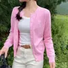 Cárdigan de punto bordado rojo para mujer, prenda exterior de otoño e invierno, nuevo suéter fino, ajuste ceñido, manga larga, prenda interior, top básico
