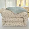 Colcha de Algodão Nu Classe A com Toque de Nuvem Outono/Inverno Acolchoada Quente Floco de Feijão Fava Primavera/Outono Colcha Desenho Animado Dormitório Roupa de Cama Solteiro/Casal