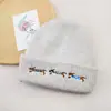 Gorro de Punto Bordado de Teckel Transfronterizo Europeo y Americano, Gorro Estilo Melard, Gorro Jersey para Pareja, Gorro Cálido de Lana para Otoño e Invierno