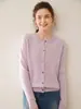 Cárdigan de cachemir trenzado con cuello redondo para mujer, nuevo de otoño e invierno 2024, suéter de punto de manga larga, top con botones, abrigo versátil