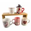 Taza de Pareja de Cerámica en Forma de Corazón Creativa Taza de Cupido para el Día de San Valentín Roja con Asa de Amor Taza de Café