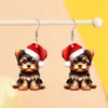 Brincos Pendentes Perfeitos de Natal para Cachorrinhos Estilo Boêmio Brincos de Acrílico Acessórios de Orelha para Festa