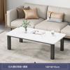 Mesa de Centro para Sala de Estar, Adequada para Apartamentos Pequenos e Escritórios, Mesa de Chá de Vidro Temperado, Mesa Quadrada Pequena Minimalista com Armazenamento, Padrão de Mármore