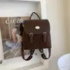 Mochila Estilo Universitário Retrô Fofa Feminina 2025 Nova Bolsa de Mão Costurada com Textura de Alta Qualidade Mochila Pequena para Deslocamento