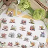 50 Pegatinas de Graffiti de Plantas y Flores Creativas de Dibujos Animados, Pegatinas Impermeables para Diario DIY, Cuaderno, Equipaje