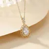 Yuebao Joias Prata Esterlina S925 Gota d'Água Renda Cravejada Diamante Colar Retro Luxo Leve Alta Qualidade Versátil Corrente da Clavícula Atacado