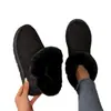 Botas de Nieve Gruesas de Estilo Europeo y Americano Transfronterizas para Mujer, Invierno 2024 Talla Grande con Hebilla Metálica y Ribete de Piel Sintética Afelpada Zapatos de Algodón