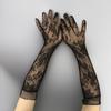 Guantes de Red de Diamantes de Alta Elasticidad Calientes Transfronterizos Estilo Sexy de Club Nocturno Diamantes Calientes Mangas Largas Diamantes de Colores Guantes Europeos y Americanos