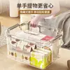 Caja de almacenamiento transparente portátil personalizada para la organización de artículos diversos de escritorio en casa, caja de almacenamiento para snacks y juguetes, herramienta mágica de almacenamiento