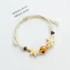 Jingdezhen Navidad Cerámica Cuerda Trenzada Pulsera Animales de Dibujos Animados Cuerda de Mano Joyería al por Mayor para Atracciones Turísticas Nicho Lujo Ligero