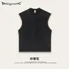 Chal sin mangas retro americano desgastado de verano 2025 Traje casual sin mangas vintage lavado para hombre