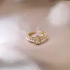 Anillo Abierto de Calabaza Perla con Diamantes Completos para Mujer Diseño de Nicho Exquisito Anillo para Dedo Índice Temperamento Lujo Ligero Sensación de Alta Gama Joyería de Mano