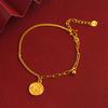 Moda Pendular Requintada Redonda Marca Estrela Pulseira Pequeno Sino Pulseira Corrente Ajustável Feminina Presente de Aniversário Suprimento
