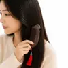 Pente de Sândalo Preto Natural, Personalizável com Logo, Pente de Peixe Portátil, Pente Massageador de Couro Cabeludo, Pente de Dentes Largos, Pente de Madeira Maciça