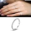 Anel de Diamante Elegante de Fileira Única Feminino Estilo Coreano Aberto Simples Anel de Dedo da Cauda Anel Versátilo Anel Anel Anel Anel Anel Anel Anel de Zircônia da Moda