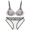 Lencería Sexy Estilo Francés para Mujer, Delgada y Transpirable, Encaje con Bloques de Color, Sujetador sin Aros, Levanta Busto Pequeño, Sujetador de Soporte Lateral