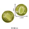 Qingdao Vintage Esmalte Verde Oval Pedra Olho de Gato Padrão Esculpido Brincos Redondos Brilhantes Brincos Femininos