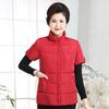 Roupas de outono e inverno para mães, colete de ombro para casa, colete quente, plus size, inverno, manga curta, jaqueta acolchoada de algodão espessada para meia-idade e idosos