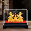 Adornos de Caballo Dorado de Terciopelo, Manualidades, Buena Fortuna y Prosperidad, Regalos de Oficina para el Año del Caballo, Decoraciones para el Hogar, Adornos Dorados de Terciopelo