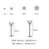 Pendientes de Aleación de Titanio Grado Implante F136 con Rosca Interna y Circonita para Perforación de Oreja, Cartílago Auricular y Cóclea, Base Plana