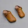 Pantuflas Baotou para Mujer, Calzado de Verano para Exterior, Moda Retro Tendencia 2026 Zapatos Casuales Hechos a Mano, Piel Suave, Suela Suave Zapatos Pequeños de Cuero