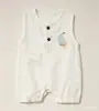 Enterizo sin mangas de verano para bebé, nuevo estilo, para niños, lindo mono de una pieza de dibujos animados, de un solo pecho, hombros anchos, corte holgado, para gatear