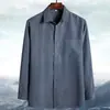 Ropa de Primavera, Otoño y Verano para Papá, Camisa de Manga Larga para Hombres de Mediana Edad y Mayores, Abuelo, Anciano, Camisa Holgada de Algodón y Lino para Edades 60-70-80