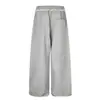 C1068 Calça Streetwear Unissex Estilo Americano High Street com Bordado de Aplicação de Estrela de Cinco Pontas, Calça de Moletom Casual Larga e Solta Masculina