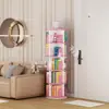Estante Giratória 360 Graus Móvel de Chão Decoração Estudantil Prateleira de Armazenamento de Livros Ilustrados Casa Armazenamento de Livros Infantis
