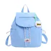 Mochila Nueva Estilo para Niñas de Jardín de Infancia, Mochila Elegante de Color Sólido con Tapa Plegable y Cierre de Cordón, Mochila Pequeña Informal para Salidas, Transfronterizo