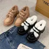 Zapatos Individuales Gruesos de Suela Gruesa Estilo Universitario Cálidos con Forro de Felpa, Zapatos de Algodón Peludos, Zapatos Mary Jane Populares Versión Coreana, Nuevo Invierno 2026